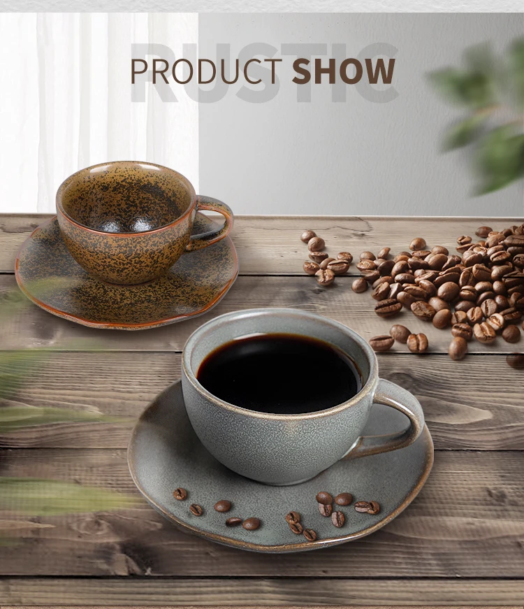 product-Two Eight-Rustic Two Eight Cup And Saucers, 2020 New ProductCoffee Cups And Saucers, High Te-1