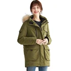 2019 winter raccoon fur collar down jacket womens duck down coat