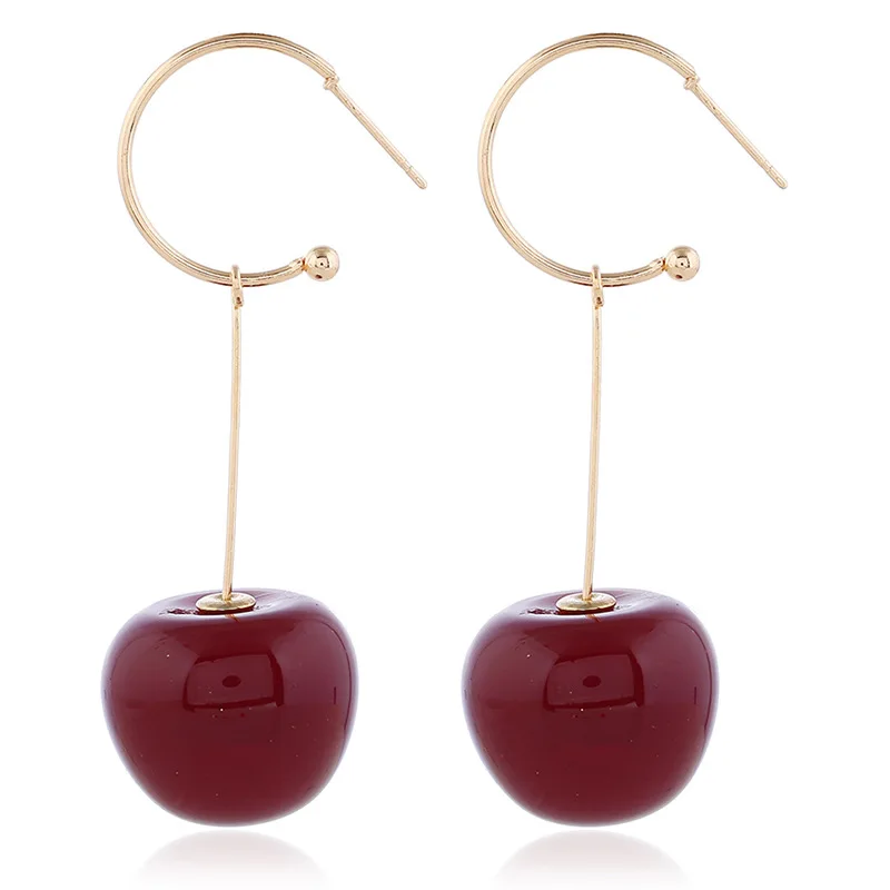 Japanese and super cute red cherry Korean temperament sweet fashion joker long earrings drop
Japanese and super cute red cherry Korean temperament sweet fashion joker long earrings drop
