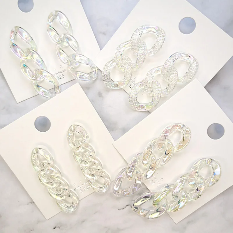 JUHU S925 Silver Needle Creative New Fashion Acrylic Resin Earrings AB Color Chain Earrings Wholesale Women, Colorful
JUHU S925 Silver Needle Creative New Fashion Acrylic Resin Earrings AB Color Chain Earrings Wholesale Women, Colorful