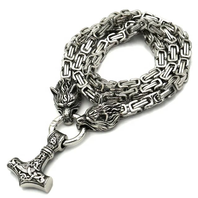 Trade guarantee Nordic style stainless steel retro viking wolf head pendant necklace wholesale with amulet lucky charm
Trade guarantee Nordic style stainless steel retro viking wolf head pendant necklace wholesale with amulet lucky charm