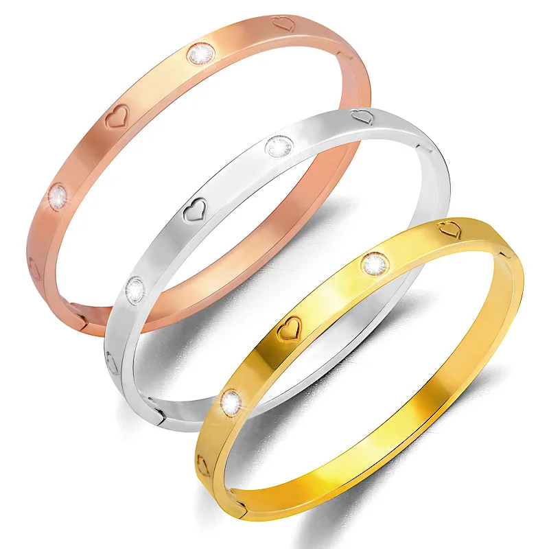 2024 Luxury Heart Bracelet Trendy Stainless Steel Lucky Crystal Zircon Bracelets for Women Birthday Gift
2024 Luxury Heart Bracelet Trendy Stainless Steel Lucky Crystal Zircon Bracelets for Women Birthday Gift