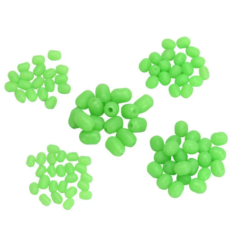 WEIHE 100pcs fishing accessories cylinder soft block beads set fishing luminous beads set combo