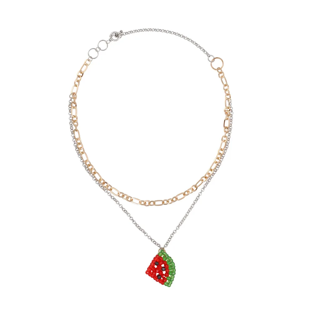 Metal Chain Watermelon Pendant Necklace Ins Hand-Woven Fruit Stacking Clavicle Chain For Women 2021, Like picture
Metal Chain Watermelon Pendant Necklace Ins Hand-Woven Fruit Stacking Clavicle Chain For Women 2021, Like picture