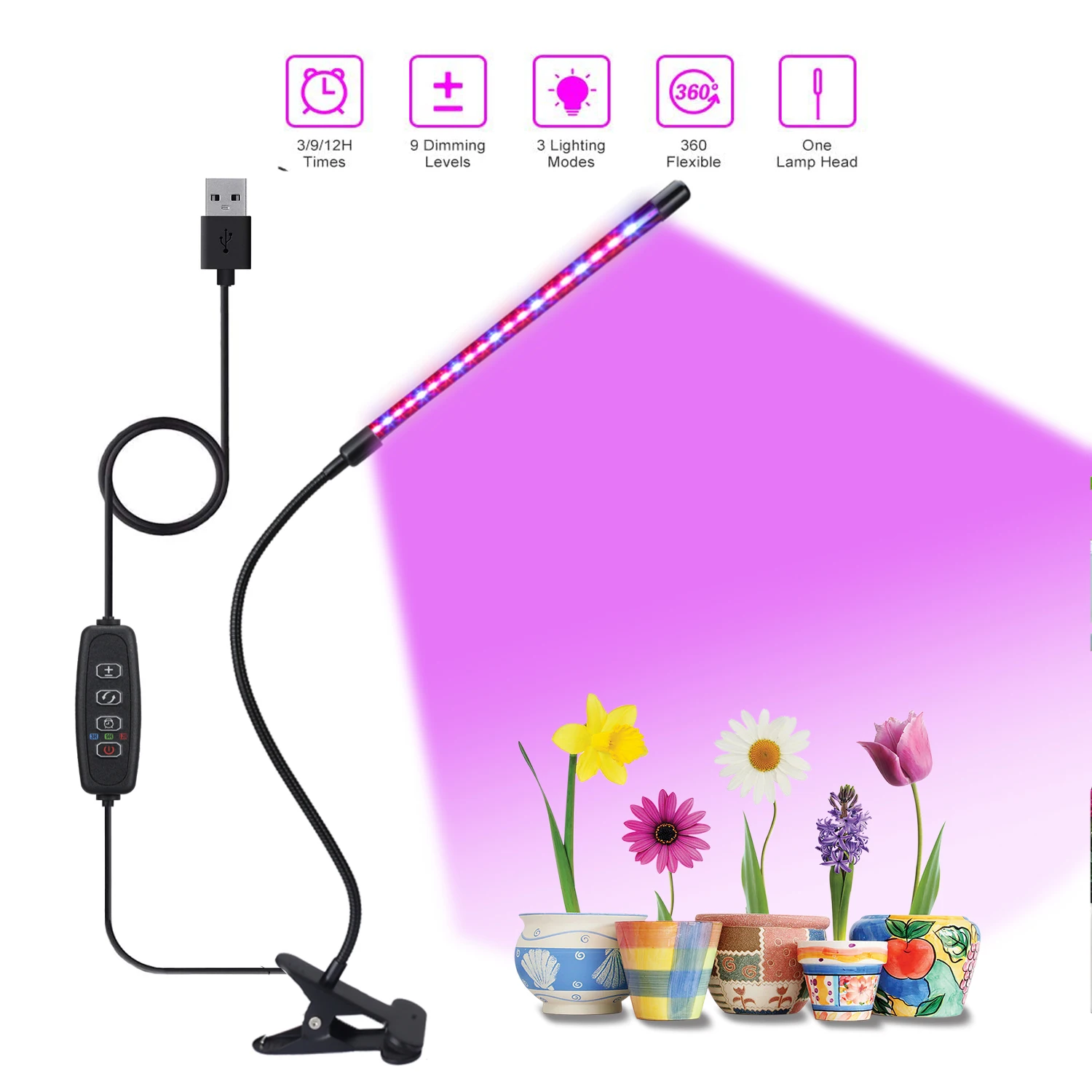 Indoor LED Plant Lights, Small Grow Lights for Seedlings ONE Head LED Grow Lamp with Timer Plant Lights for Indoor
Indoor LED Plant Lights, Small Grow Lights for Seedlings ONE Head LED Grow Lamp with Timer Plant Lights for Indoor