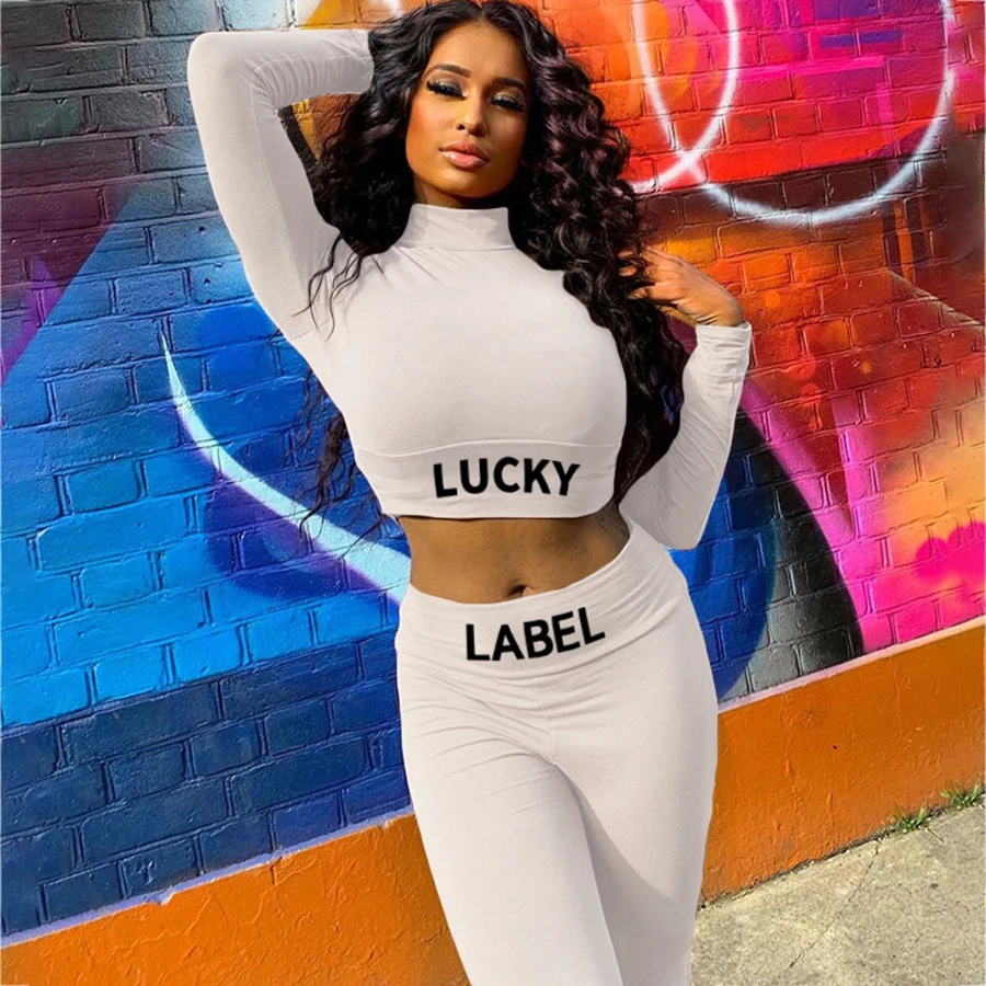 2021 New Arrivals Skinny Bodycon Outfit Letter Printed Casual Lucky Label tracksuit women Two Piece pants Set, Black,brown,green
2021 New Arrivals Skinny Bodycon Outfit Letter Printed Casual Lucky Label tracksuit women Two Piece pants Set, Black,brown,green