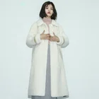 Granular velvet coat Fashion design double face long coat long sleeve korea Ladies Woolen clothing