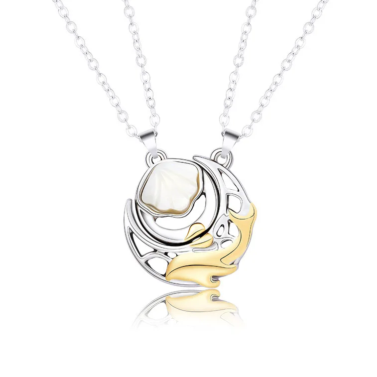 New Couple Necklace Magnetic Moon Shell "Whale Was Born With You For A Lifetime" Attracting Best Friend Couple Magnet Necklaces
New Couple Necklace Magnetic Moon Shell "Whale Was Born With You For A Lifetime" Attracting Best Friend Couple Magnet Necklaces