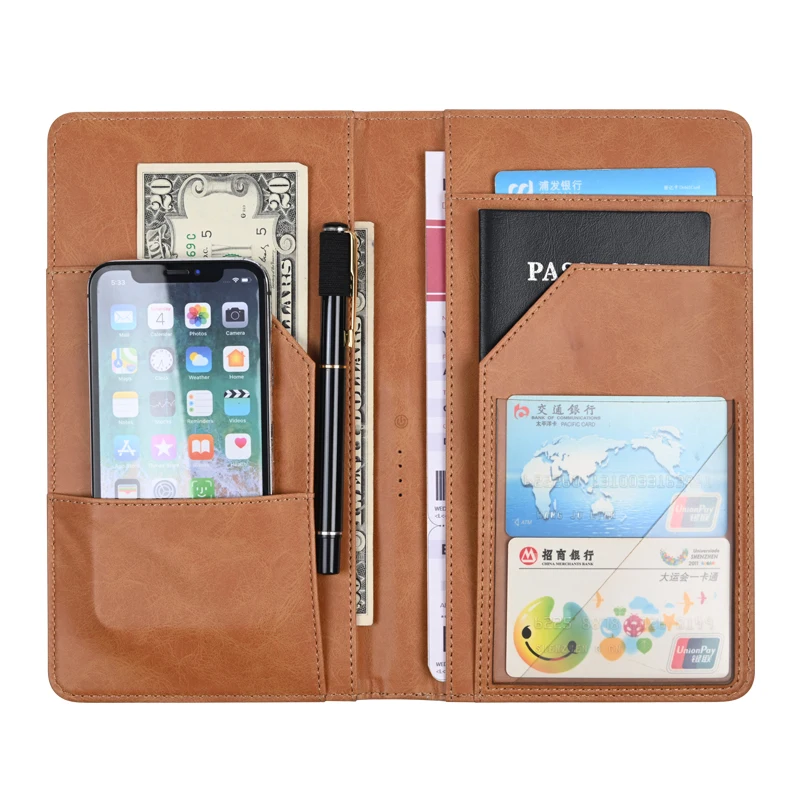 Wholesale PU leather custom printed multifunction passport holders with wireless power bank, Brown,black,blue,gray,orange,green or customized color
Wholesale PU leather custom printed multifunction passport holders with wireless power bank, Brown,black,blue,gray,orange,green or customized color