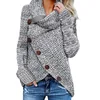 Heather Buttoned Wrap Turtleneck Wholesale Sweater for woman