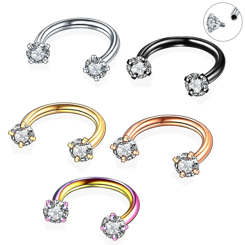 VRIUA 5Pcs/Set Nose Septum Ring Lip Eyebrow Lobe Rings Hoop Horseshoe Ear Piercing Crystal ball Women Men Steel Body Jewelry, 5 colors
VRIUA 5Pcs/Set Nose Septum Ring Lip Eyebrow Lobe Rings Hoop Horseshoe Ear Piercing Crystal ball Women Men Steel Body Jewelry, 5 colors