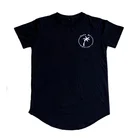 Custom Logo Oversized Longline Mens Round Neck Tshirt