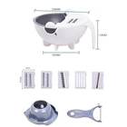 9pcs the 9 in 1 multifunctional magic manual shredder rotate chopper slicer vegetable cutter with kitchen drain basket