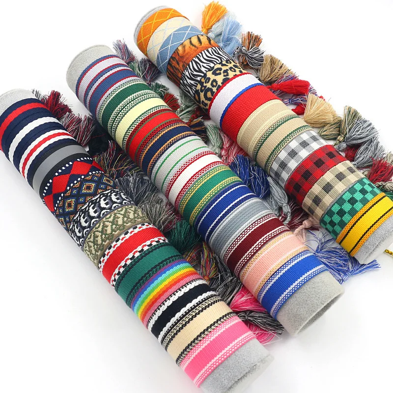 86 Model Collection Braided Bracelet Glossy Colorful Jacquard Ribbon Embroidery Printable Logo Tassel Bracelets Wholesale
86 Model Collection Braided Bracelet Glossy Colorful Jacquard Ribbon Embroidery Printable Logo Tassel Bracelets Wholesale