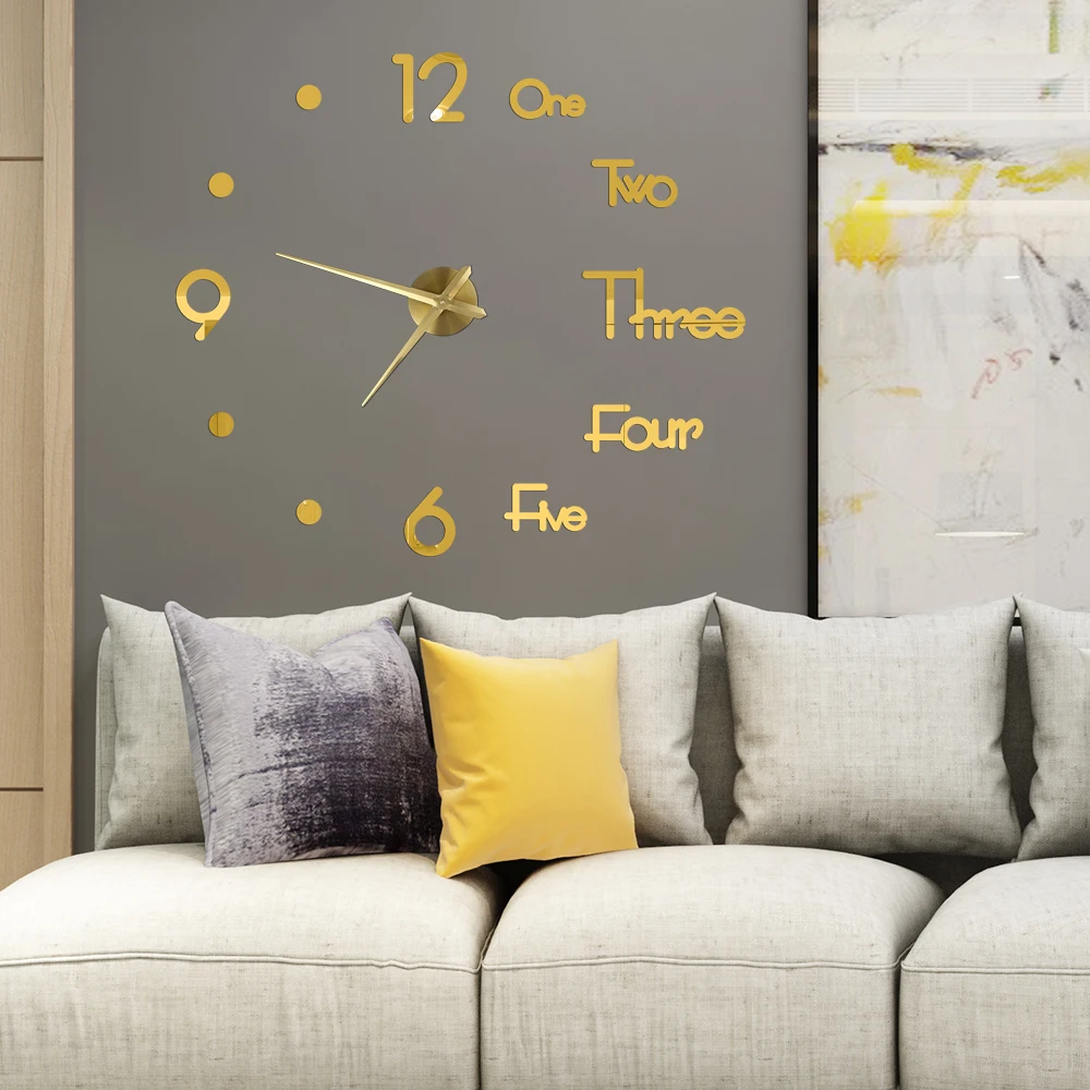 English Letters And Digital Large DIY 3D Wall Clock Home Decor Art Watch Mirror Sticker Clock
English Letters And Digital Large DIY 3D Wall Clock Home Decor Art Watch Mirror Sticker Clock