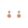 Exquisite Lovely Coral Powder Round Pendant Enamel Stud Earrings