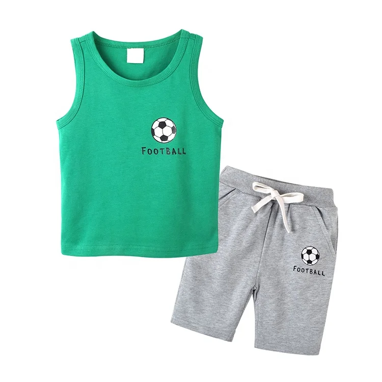 Kids Sleeveless T Shirt Multi-Colored Cotton Shirts and Shorts Set, Green, gray, yellow, white
Kids Sleeveless T Shirt Multi-Colored Cotton Shirts and Shorts Set, Green, gray, yellow, white