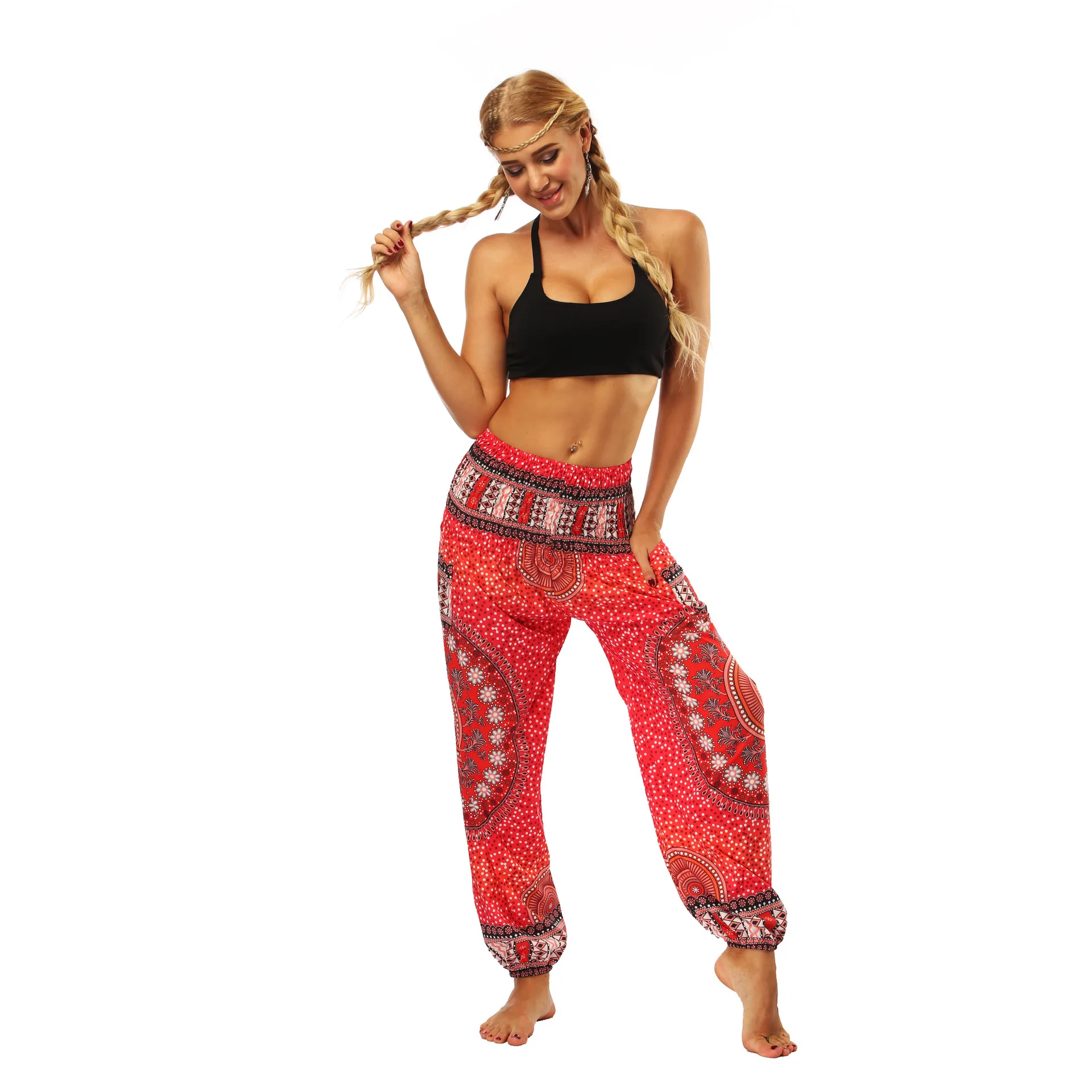 Long Pant With Pokets Ethnic Style Loose Wide Leg Side Split Elastic High Waisted Casual Yoga Pants
Long Pant With Pokets Ethnic Style Loose Wide Leg Side Split Elastic High Waisted Casual Yoga Pants