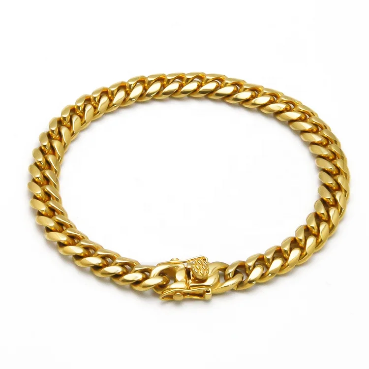 Hip Hop Fashion Jewelry Stainless Steel Gold Miami Cuban Link Chain Bracelets Jewelry Unisex
Hip Hop Fashion Jewelry Stainless Steel Gold Miami Cuban Link Chain Bracelets Jewelry Unisex