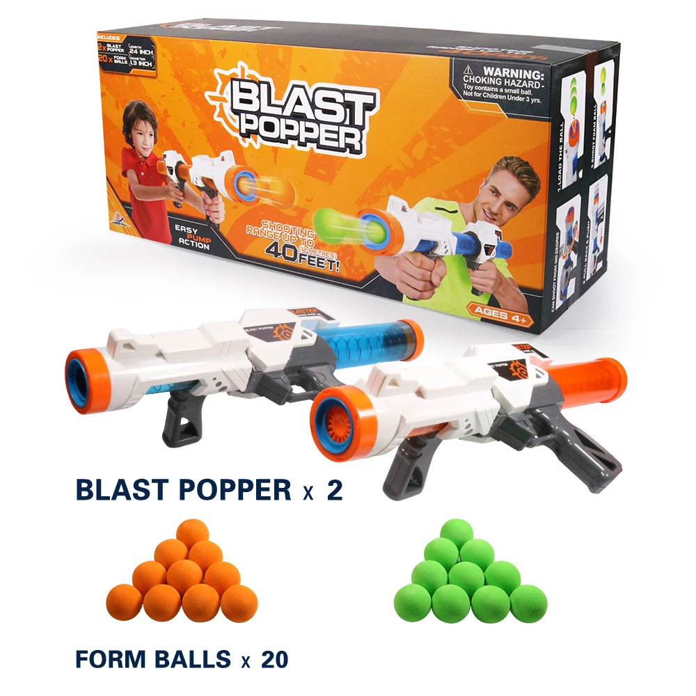 Exercise N Play 2 PCS Power Gun Dual Battle Pack Foam Ball Air Powered Shooter Toy Guns for Kids Role Playing with Their Family
Exercise N Play 2 PCS Power Gun Dual Battle Pack Foam Ball Air Powered Shooter Toy Guns for Kids Role Playing with Their Family