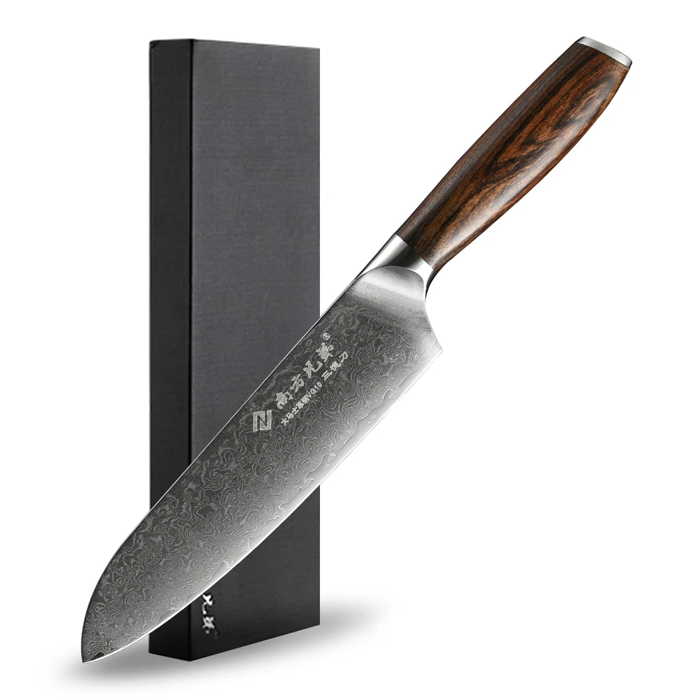Luxury 8 Inch Super Sharp Damascus Japanese Santoku Kitchen Knife with Wooden Gold Ebony Handle
Luxury 8 Inch Super Sharp Damascus Japanese Santoku Kitchen Knife with Wooden Gold Ebony Handle