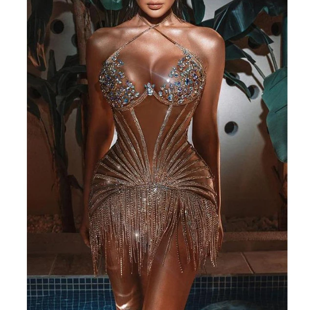 SADI Bodysuit Dress Tassel Rhinestone Women Show Celebrate Outfit Prom Bar Chain Dresses Lingerie Underwear Jewelry
SADI Bodysuit Dress Tassel Rhinestone Women Show Celebrate Outfit Prom Bar Chain Dresses Lingerie Underwear Jewelry
