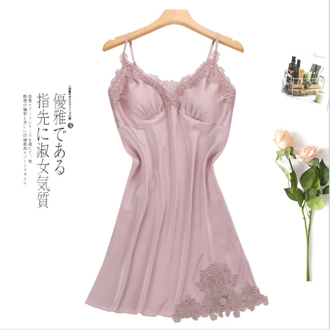 Fashionable women night dress silk V neck suspender skirt one piece brief women sleepwear
Fashionable women night dress silk V neck suspender skirt one piece brief women sleepwear