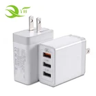 Charger 3 3 Port Charger Mini Size Cell Phone Charger 30W QC 3.0 Charger 3 Port Usb Wall Charger With US/EU/UK Plug
