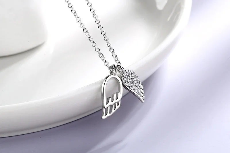 new fancy china jewellery jewelry silver 925 angel wings necklace cheap pendant necklace
