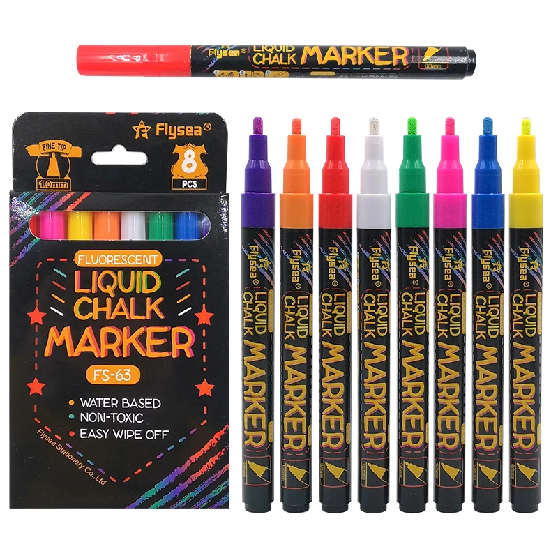 Fine Tip 1mm LED Blackboard Erasable Liquid Chalk Marker