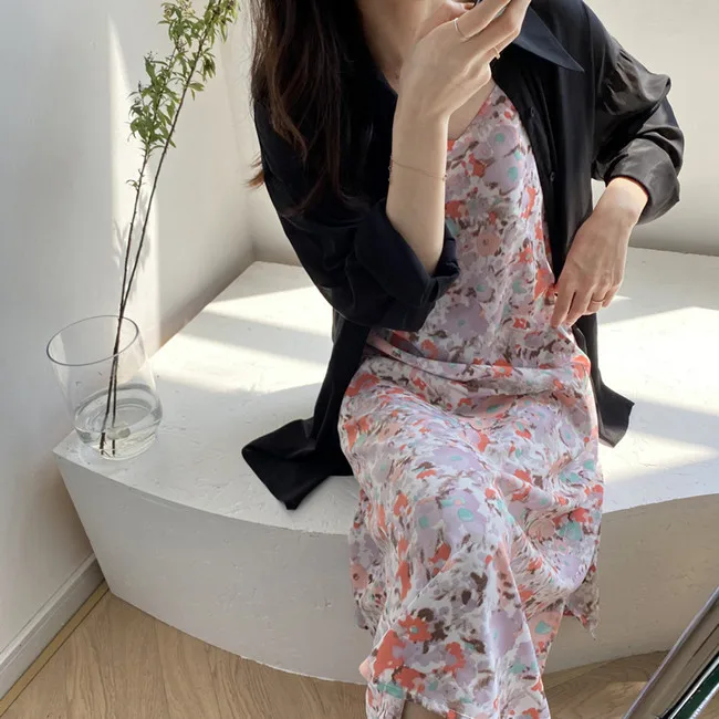 QZ173 Summer Chic Spaghetti Strap Oil Pailting Floral Sexy Dress Women Stylish Long Dresses Robe Clothing
QZ173 Summer Chic Spaghetti Strap Oil Pailting Floral Sexy Dress Women Stylish Long Dresses Robe Clothing