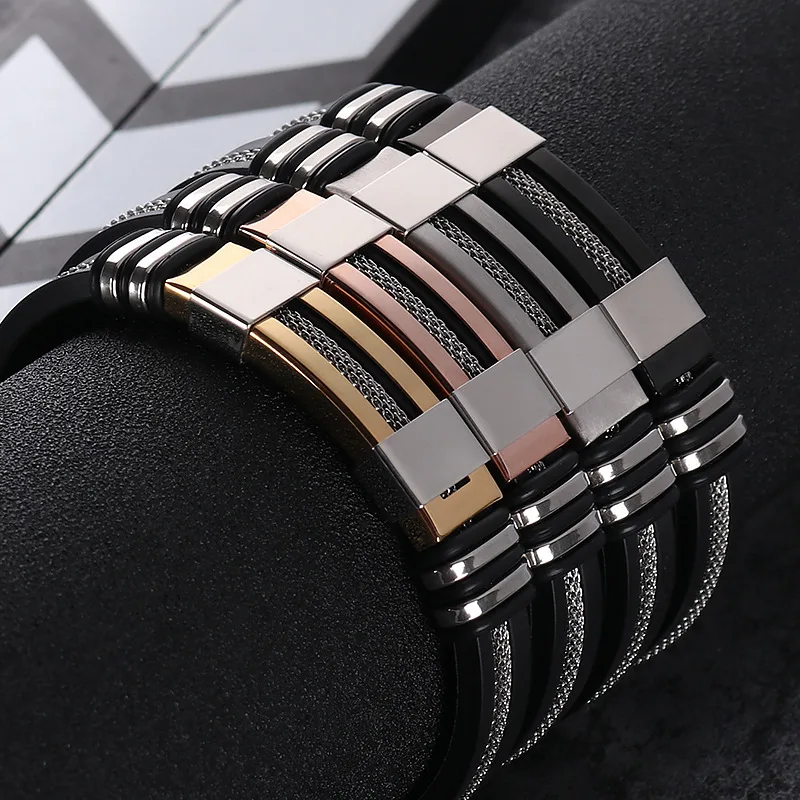 KICKSSMINI Men Jewelry Braided Leather Bracelet Stainless Steel Silicone Fashion Bangles Male Jewelry Christmas Gifts KSMB01, Many colors
KICKSSMINI Men Jewelry Braided Leather Bracelet Stainless Steel Silicone Fashion Bangles Male Jewelry Christmas Gifts KSMB01, Many colors