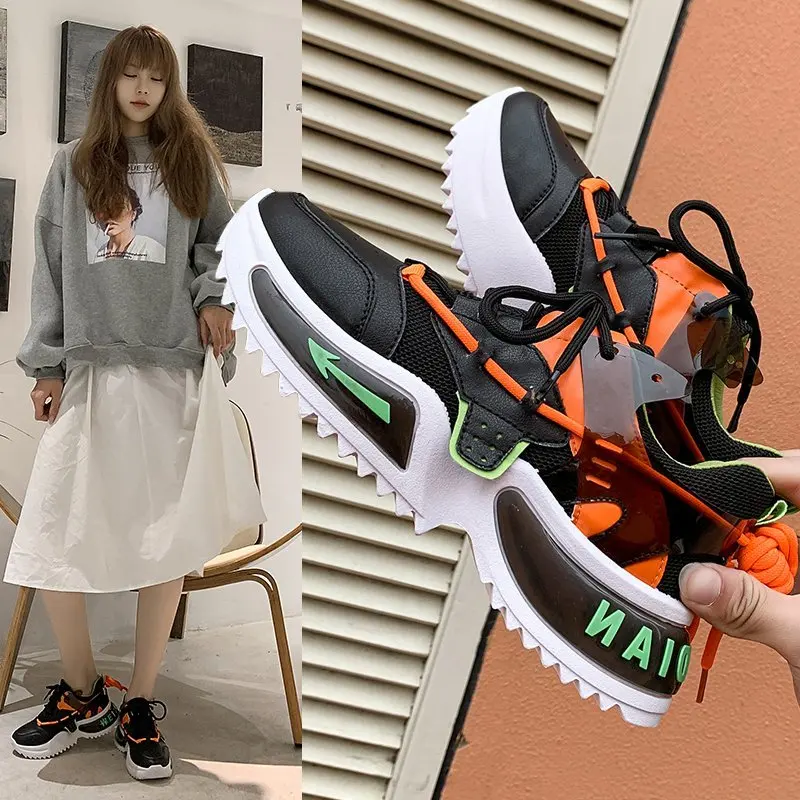 Women's Shoes Lace-Up Black Chunky Platform White Casual Leather Breathable All-match Summer Ladies Sports Sneakers Fashion 2021
Women's Shoes Lace-Up Black Chunky Platform White Casual Leather Breathable All-match Summer Ladies Sports Sneakers Fashion 2021
