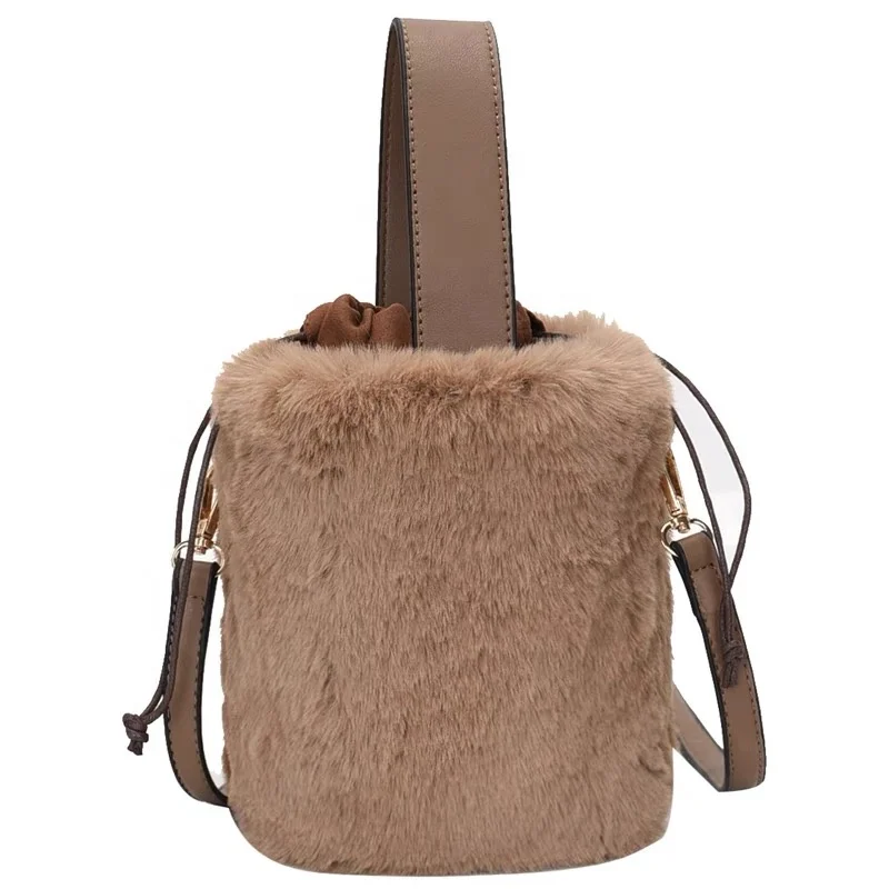 Winter furry trend portable bucket bag fashion lady drawstring supple rabbit fur all-match plush one-shoulder messenger bag, White/khaki/pink/black
Winter furry trend portable bucket bag fashion lady drawstring supple rabbit fur all-match plush one-shoulder messenger bag, White/khaki/pink/black