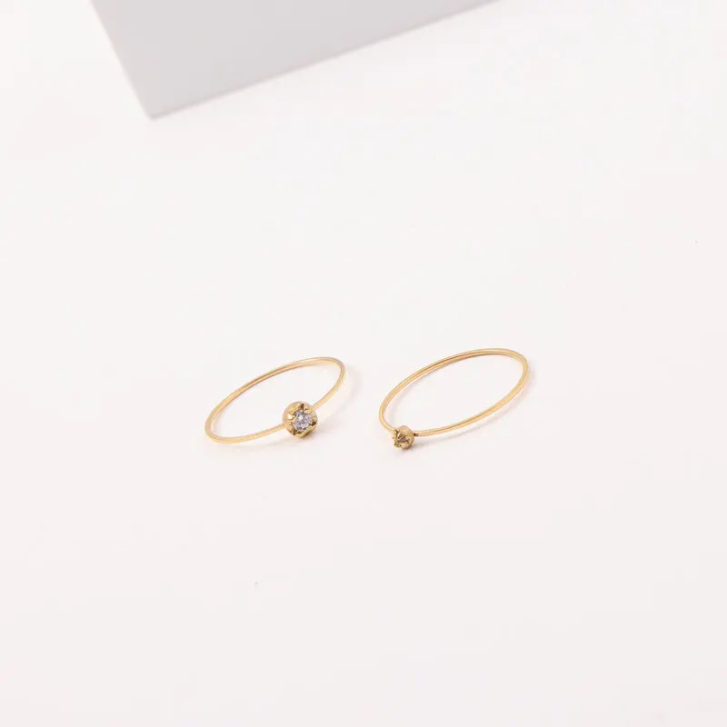 High End 18K Plain Gold 4 Claw Zirconia Fine Stainless Steel Ring Trendy Simple Gold Plated Jewelry
High End 18K Plain Gold 4 Claw Zirconia Fine Stainless Steel Ring Trendy Simple Gold Plated Jewelry