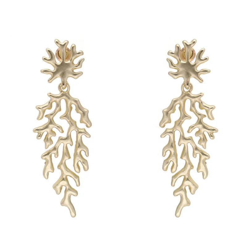 Gold Vintage Earrings Coral Shape Dangle Earrings for Woman Party Jewelry Christmas Gift for Girl
Gold Vintage Earrings Coral Shape Dangle Earrings for Woman Party Jewelry Christmas Gift for Girl