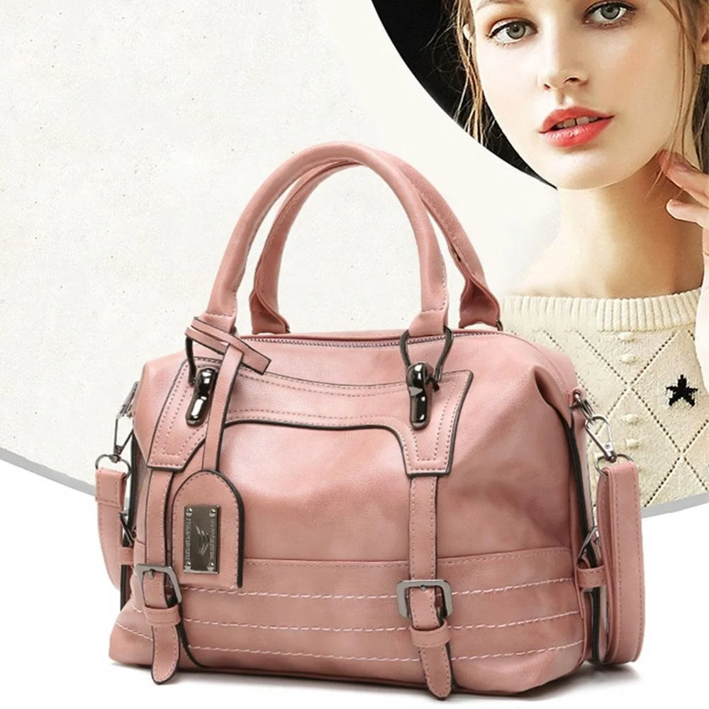 Vintage Women Leather Shoulder Handbags Travel Tote Top-handle Shopping Bag, Black,brown,gray,pink
Vintage Women Leather Shoulder Handbags Travel Tote Top-handle Shopping Bag, Black,brown,gray,pink