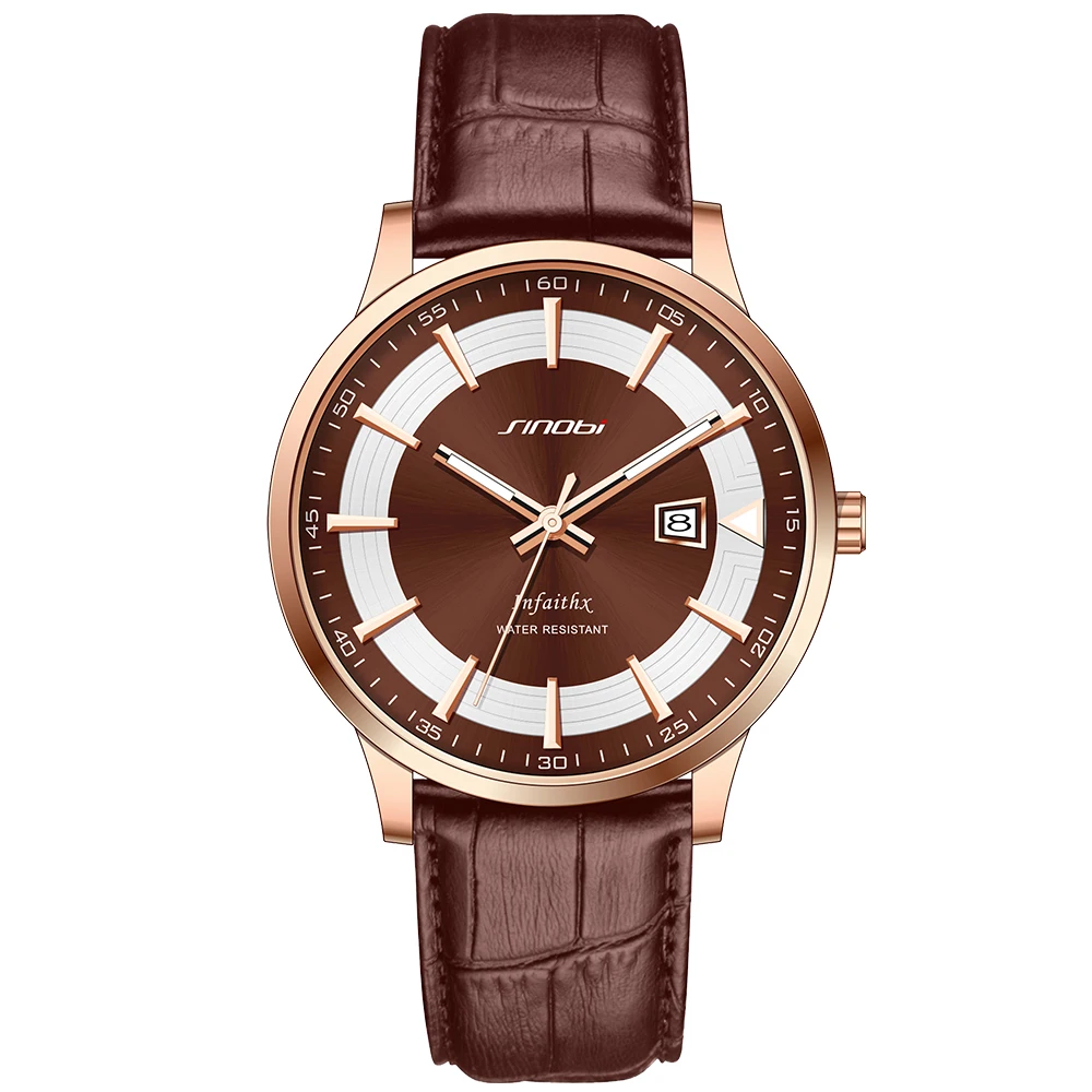 SINOBI Top Quality Business Men Watch Calendar High Quality Genuine Leather Band & Steel Band Quartz Watches Man S9839G
SINOBI Top Quality Business Men Watch Calendar High Quality Genuine Leather Band & Steel Band Quartz Watches Man S9839G