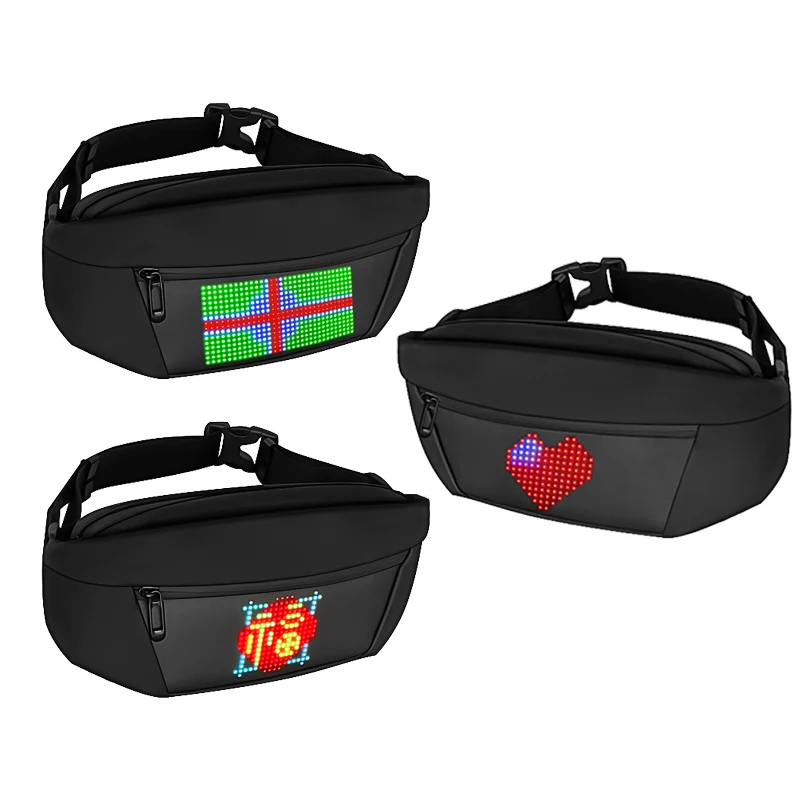 Wireless control LED Backpack Full color Shoulder chest Bag with LED Display Screen APP programmable LED Fanny Bag
Wireless control LED Backpack Full color Shoulder chest Bag with LED Display Screen APP programmable LED Fanny Bag