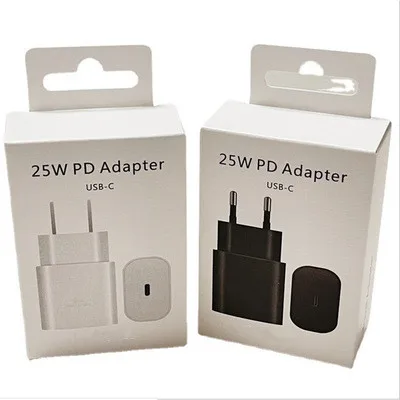 

Original UK US EU EP TA800 25W Fast Charger USB C Travel Adapter for Samsung Note 10 S10 Type C PD Charger, Black white