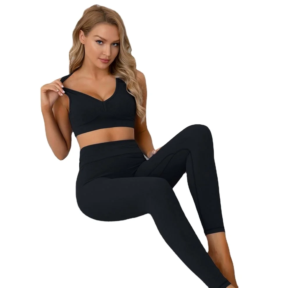 Summer Women Trendy Workout Apparel Sexy High Impact Active Bra High Elastic Gym Leggings Yoga Set, Black dark green yellow blue green khaki
Summer Women Trendy Workout Apparel Sexy High Impact Active Bra High Elastic Gym Leggings Yoga Set, Black dark green yellow blue green khaki