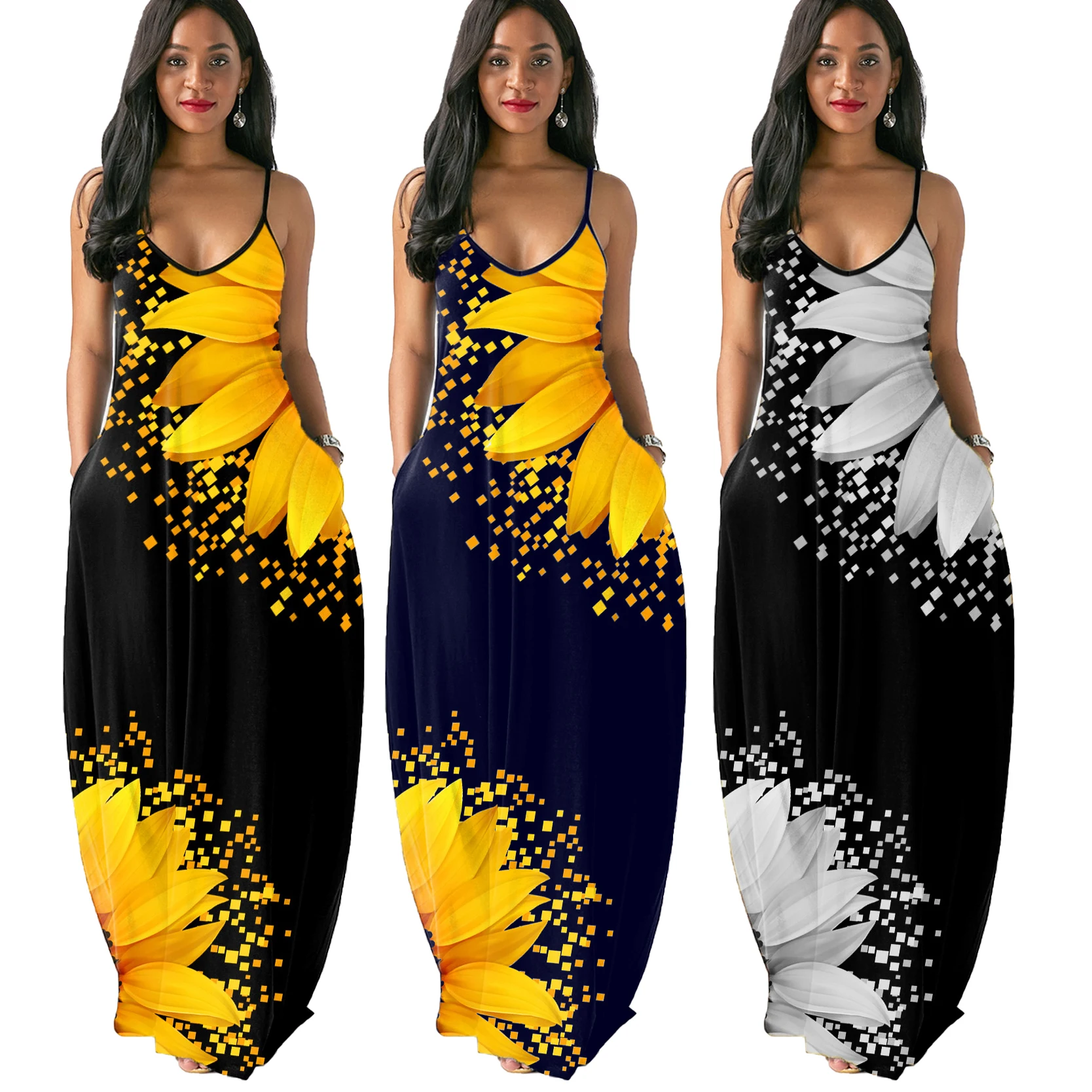 2020Summer Floral Print Spaghetti Strap Women Plus Size Maxi Dress Ladies Casual Bohemian Dress
2020Summer Floral Print Spaghetti Strap Women Plus Size Maxi Dress Ladies Casual Bohemian Dress
