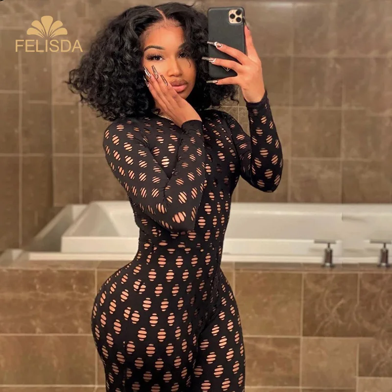 Black See Through Hollow Out Sexy Zipper Jumpsuit Women 2021 One Piece Bodycon Hole Skinny Club Bodysuit Party Rompers Jumpsuit
Black See Through Hollow Out Sexy Zipper Jumpsuit Women 2021 One Piece Bodycon Hole Skinny Club Bodysuit Party Rompers Jumpsuit