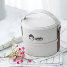 Amazon トップ販売 2019 クリエイティブデザイン生分解性二重層弁当ランチボックススプーン子供弁当箱エコ
