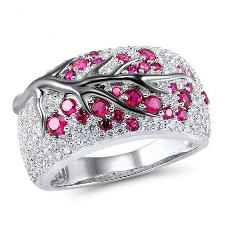 Classical Plum Tree Flower Rings Full Crystal Women Fashion Rhinestone Branch Ring, Red,green,purple,blue,light blue
Classical Plum Tree Flower Rings Full Crystal Women Fashion Rhinestone Branch Ring, Red,green,purple,blue,light blue
