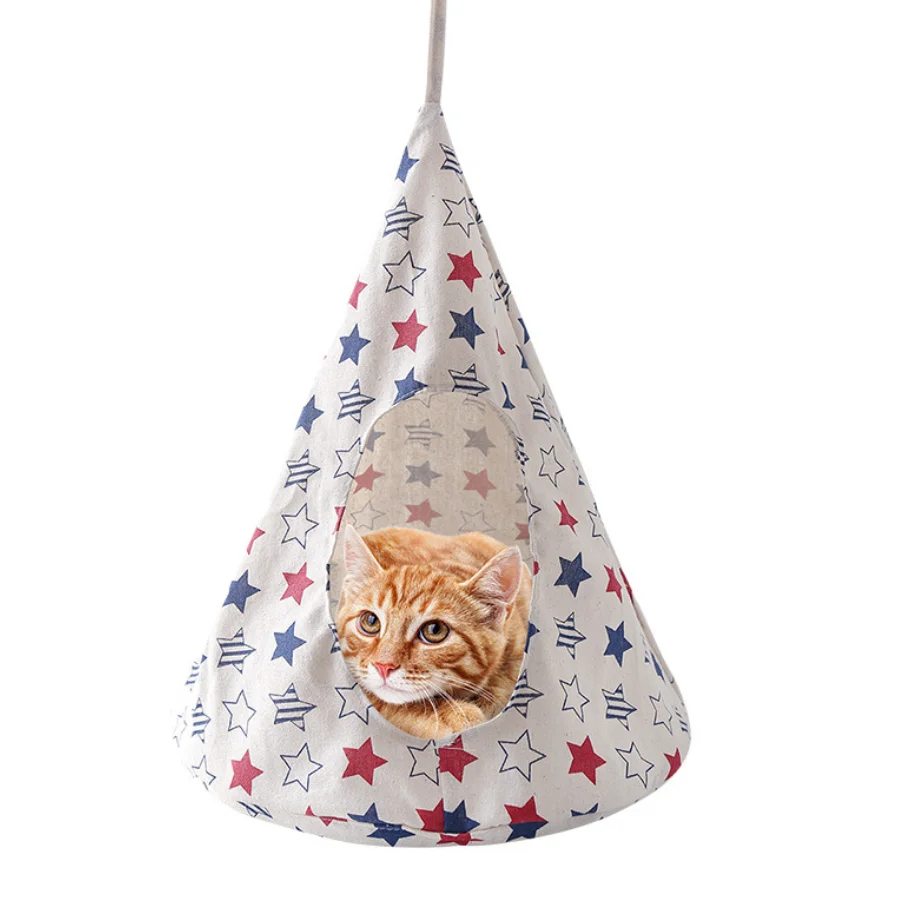 

Simons Cotton Conical Pet Cat Hammock Bed Kennel Cot Cuccia Gatto Coussins Chats Accesorios Productos Cama Para Gato Supplies, Picture