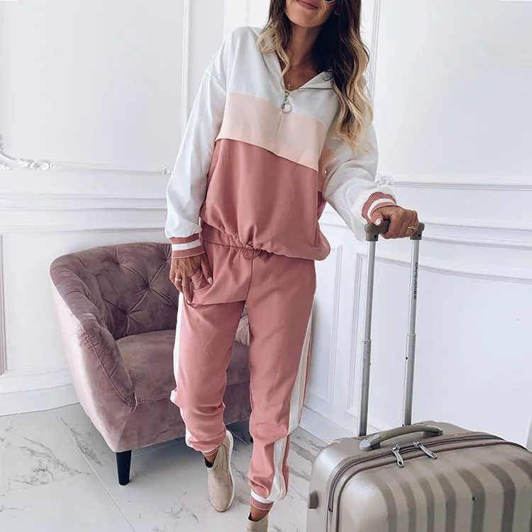 2021 hooded color matching fashion casual sports suit women's sports shirt trousers sets sportswear 2 piece hoodie pants sets
2021 hooded color matching fashion casual sports suit women's sports shirt trousers sets sportswear 2 piece hoodie pants sets