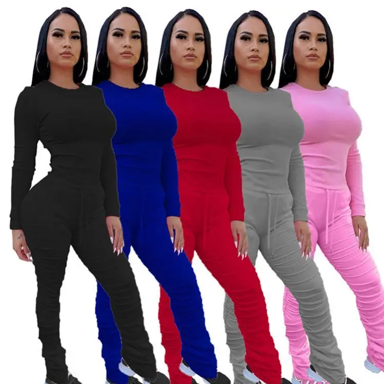 2020 Cheap Price Plain Shirt And Stacked Pants Long Sleeve 2 Piece Set Women, Customized
2020 Cheap Price Plain Shirt And Stacked Pants Long Sleeve 2 Piece Set Women, Customized