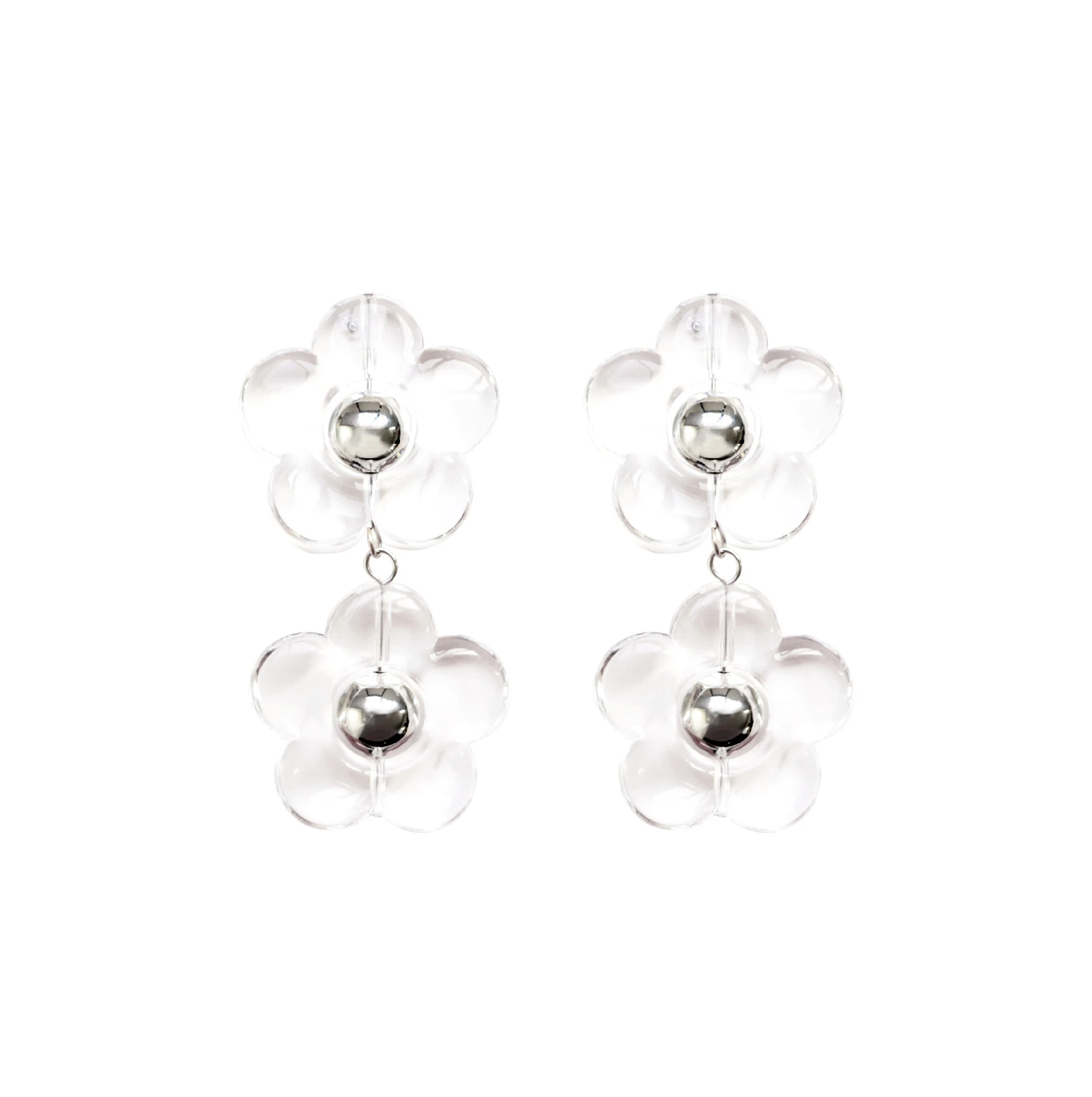 Transparent exaggerated daily personality cold wind flower earrings minority design fashionable women's earrings 
Transparent exaggerated daily personality cold wind flower earrings minority design fashionable women's earrings