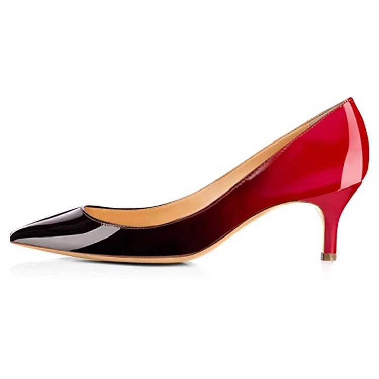 custom logo large size12 gradient contrast color low kitten heel sexy genuine leather shoes women heels, Red/blue/khaki
custom logo large size12 gradient contrast color low kitten heel sexy genuine leather shoes women heels, Red/blue/khaki